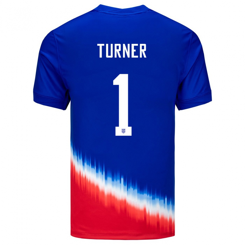 Hombre Camiseta Estados Unidos Matt Turner #1 Azul 2ª Equipación 24-26 La Camisa Argentina