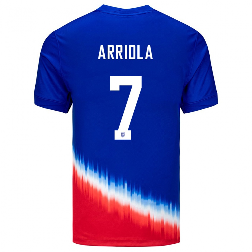 Hombre Camiseta Estados Unidos Paul Arriola #7 Azul 2ª Equipación 24-26 La Camisa Argentina