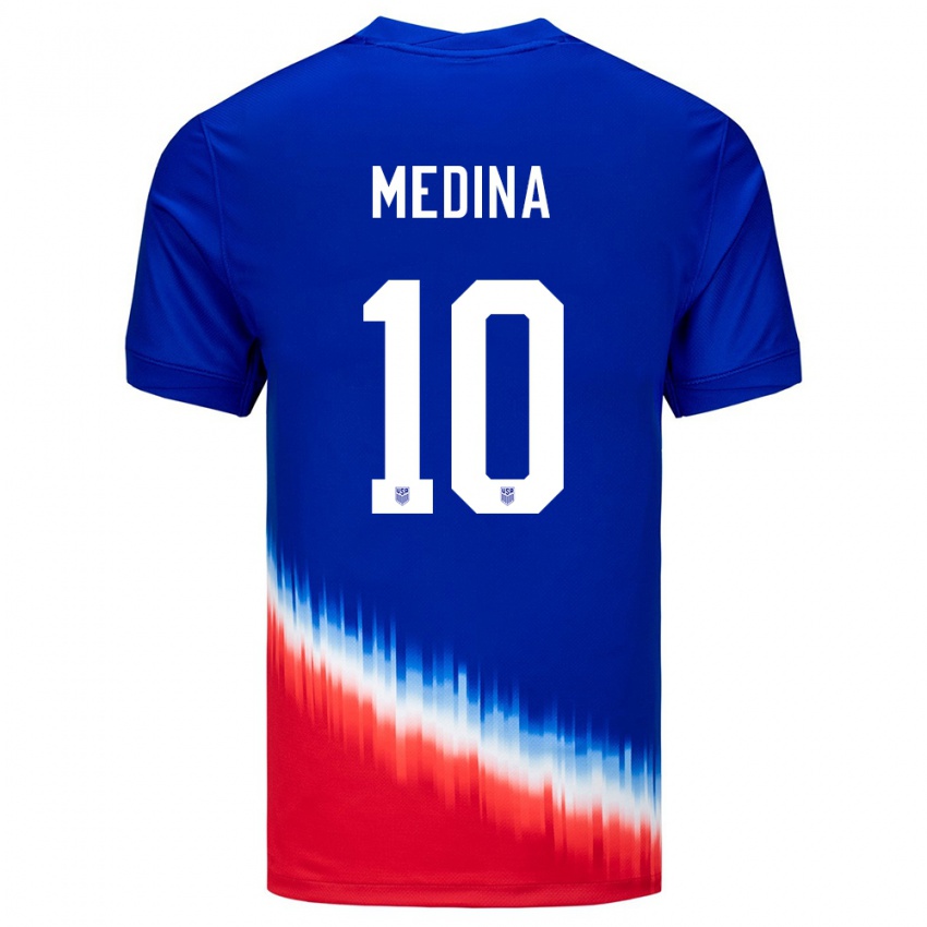 Hombre Camiseta Estados Unidos Cruz Medina #10 Azul 2ª Equipación 24-26 La Camisa Argentina