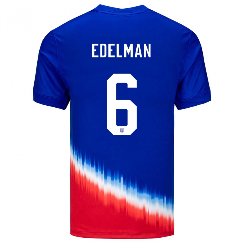 Hombre Camiseta Estados Unidos Daniel Edelman #6 Azul 2ª Equipación 24-26 La Camisa Argentina