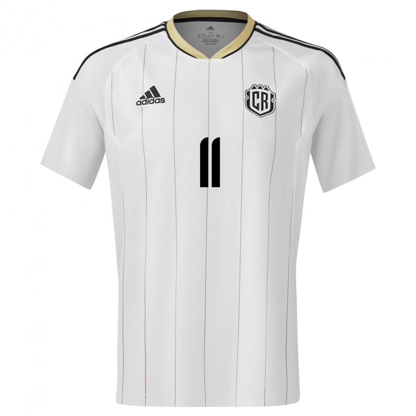 Hombre Camiseta Costa Rica Raquel Rodriguez #11 Blanco 2ª Equipación 24-26 La Camisa Argentina