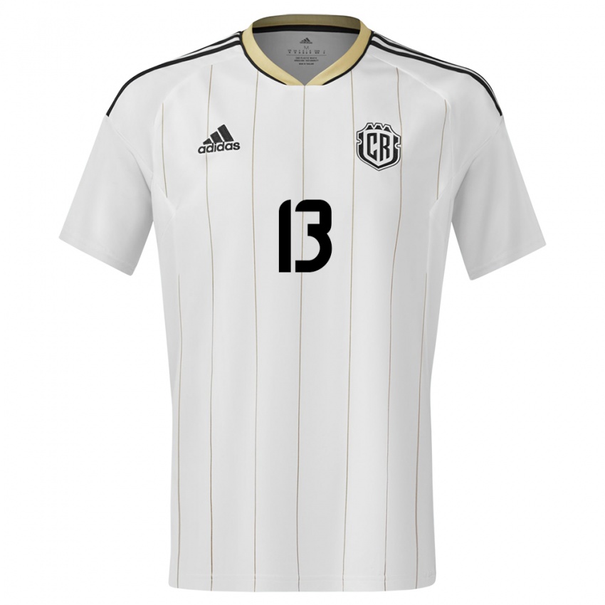 Hombre Camiseta Costa Rica Emilie Valenciano #13 Blanco 2ª Equipación 24-26 La Camisa Argentina