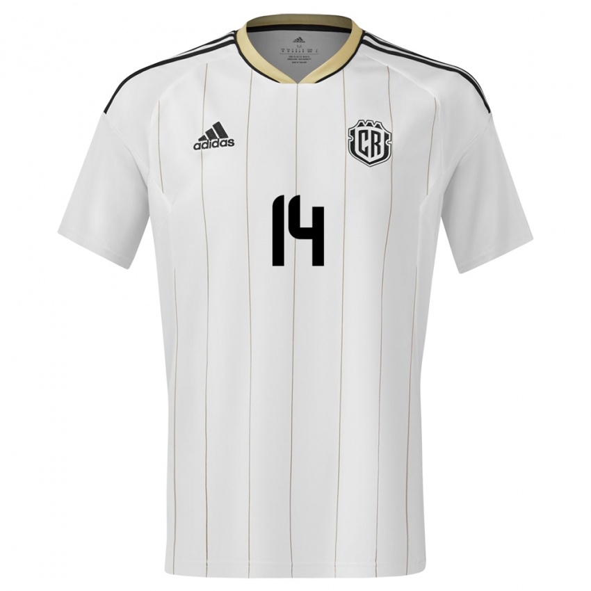 Hombre Camiseta Costa Rica Orlando Galo #14 Blanco 2ª Equipación 24-26 La Camisa Argentina