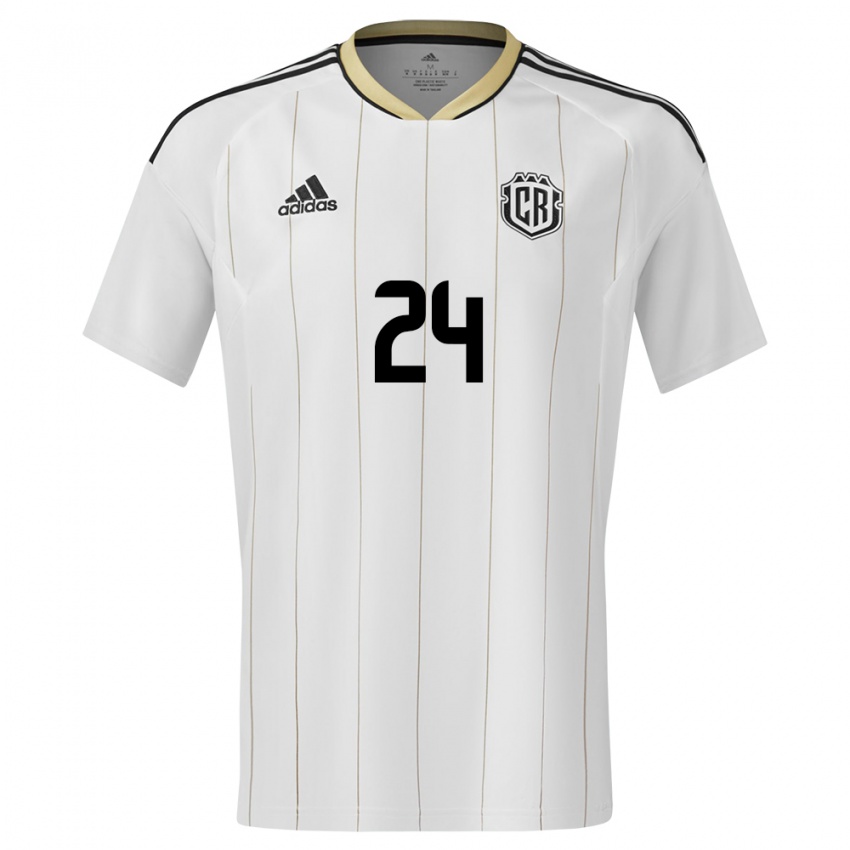 Hombre Camiseta Costa Rica Douglas Lopez #24 Blanco 2ª Equipación 24-26 La Camisa Argentina