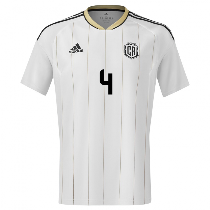 Hombre Camiseta Costa Rica Mariana Benavides #4 Blanco 2ª Equipación 24-26 La Camisa Argentina