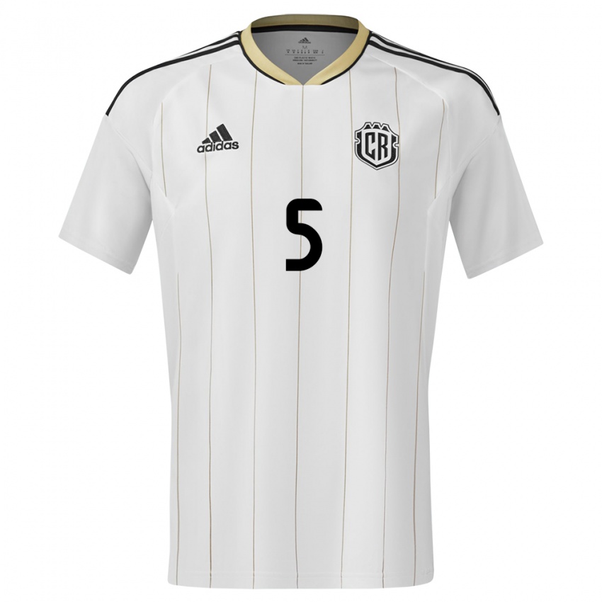 Hombre Camiseta Costa Rica Santiago Van Der Putten #5 Blanco 2ª Equipación 24-26 La Camisa Argentina