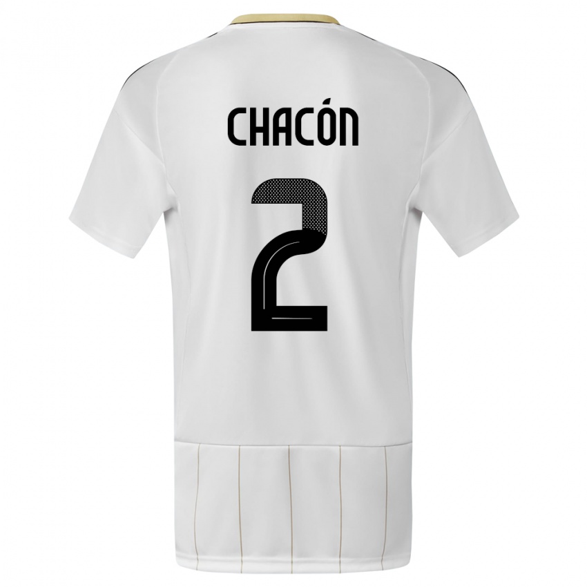 Hombre Camiseta Costa Rica Daniel Chacon #2 Blanco 2ª Equipación 24-26 La Camisa Argentina