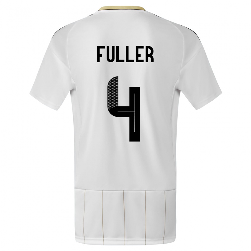 Hombre Camiseta Costa Rica Keysher Fuller #4 Blanco 2ª Equipación 24-26 La Camisa Argentina