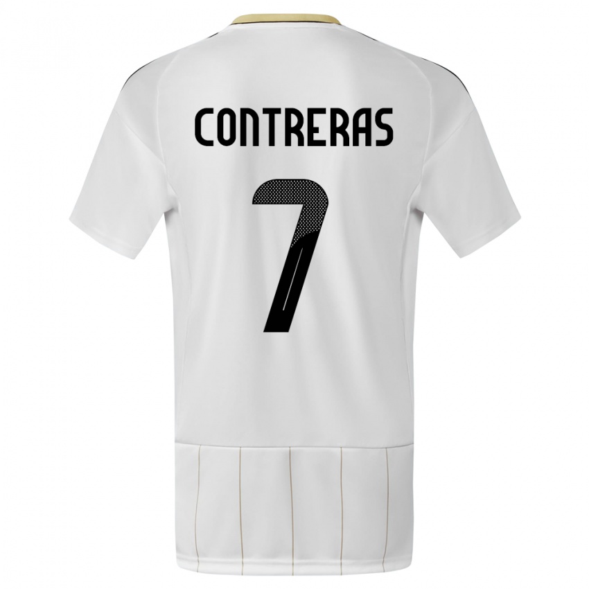 Hombre Camiseta Costa Rica Anthony Contreras #7 Blanco 2ª Equipación 24-26 La Camisa Argentina