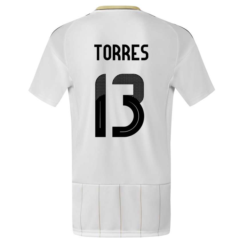 Hombre Camiseta Costa Rica Gerson Torres #13 Blanco 2ª Equipación 24-26 La Camisa Argentina