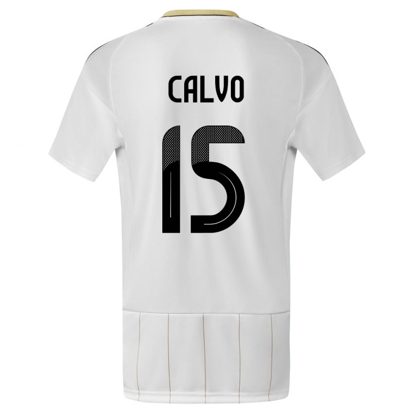 Hombre Camiseta Costa Rica Francisco Calvo #15 Blanco 2ª Equipación 24-26 La Camisa Argentina