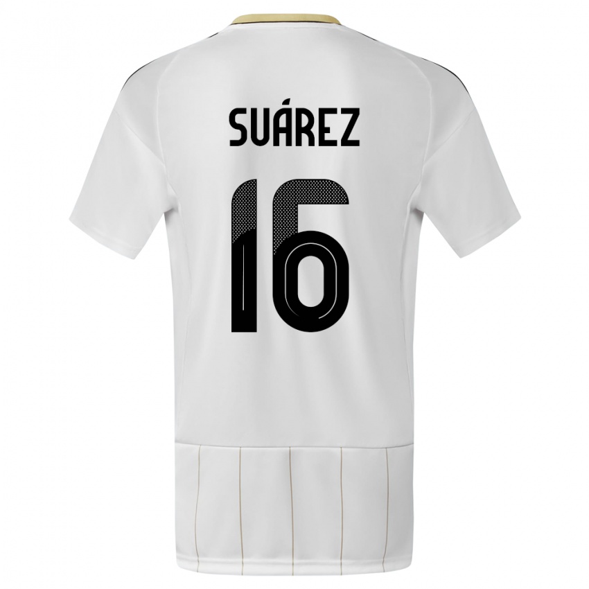 Hombre Camiseta Costa Rica Aaron Suarez #16 Blanco 2ª Equipación 24-26 La Camisa Argentina