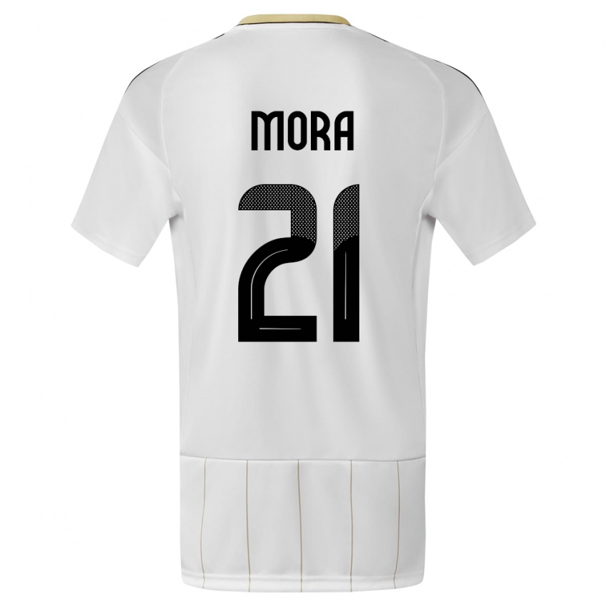 Hombre Camiseta Costa Rica Carlos Mora #21 Blanco 2ª Equipación 24-26 La Camisa Argentina