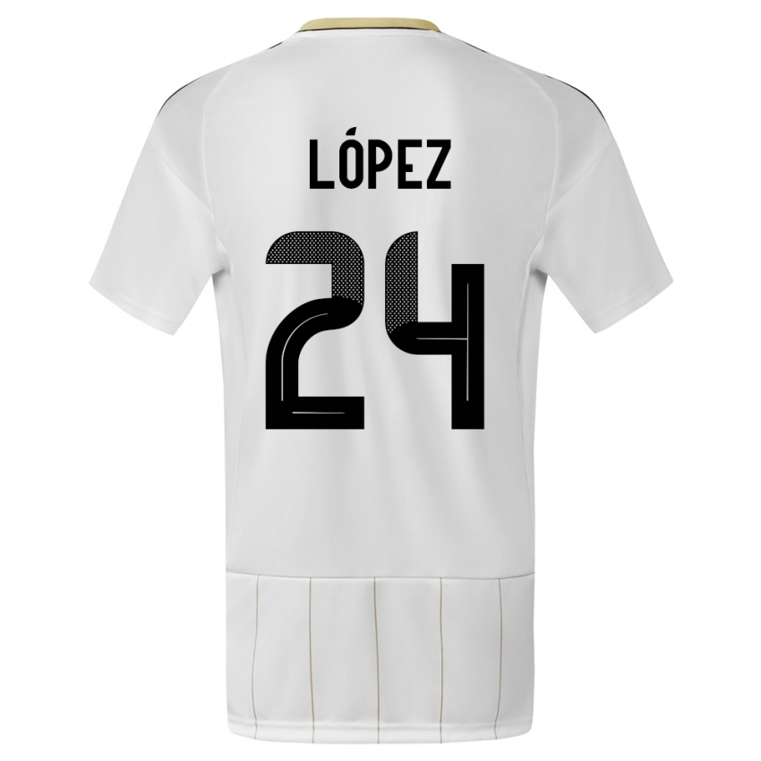 Hombre Camiseta Costa Rica Douglas Lopez #24 Blanco 2ª Equipación 24-26 La Camisa Argentina