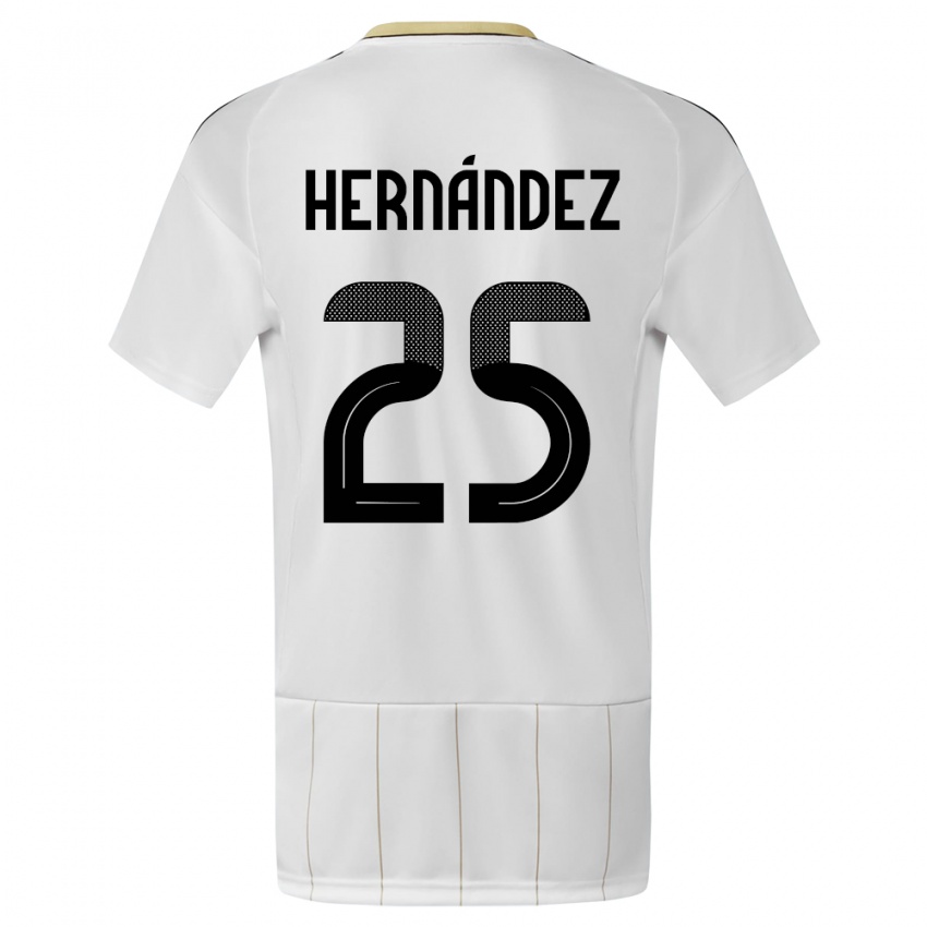 Hombre Camiseta Costa Rica Anthony Hernandez #25 Blanco 2ª Equipación 24-26 La Camisa Argentina