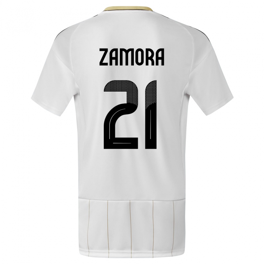 Hombre Camiseta Costa Rica Alvaro Zamora #21 Blanco 2ª Equipación 24-26 La Camisa Argentina