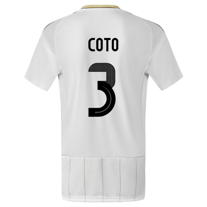 Hombre Camiseta Costa Rica Maria Coto #3 Blanco 2ª Equipación 24-26 La Camisa Argentina