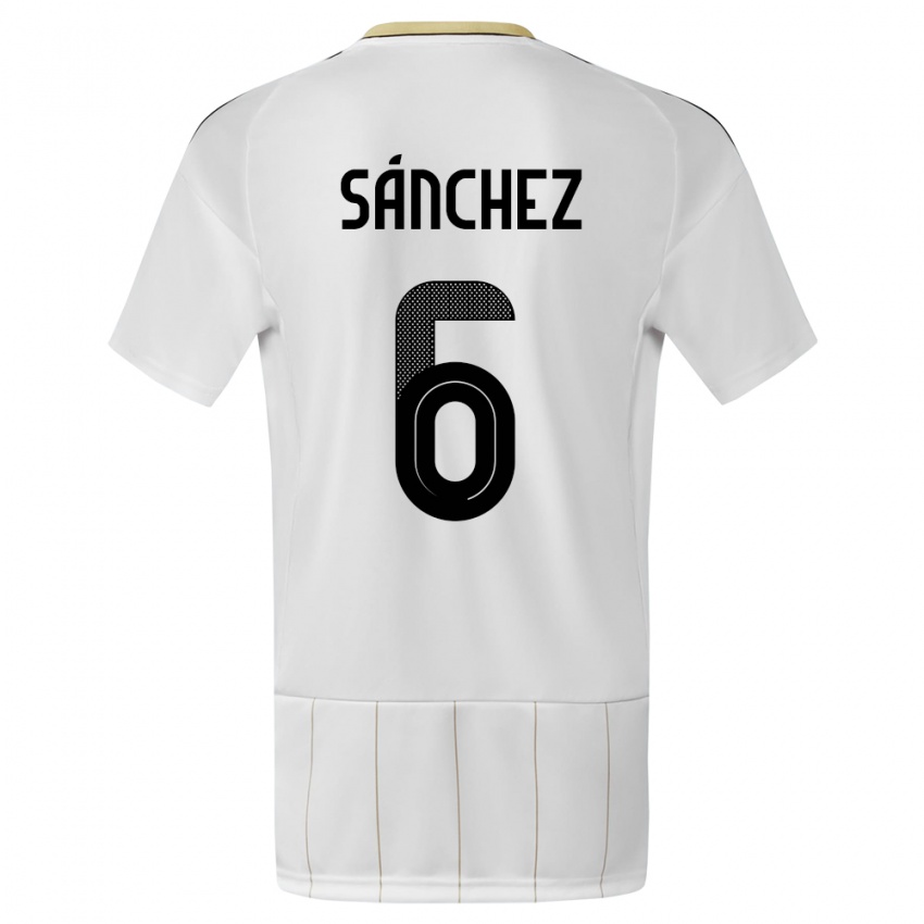 Hombre Camiseta Costa Rica Carol Sanchez #6 Blanco 2ª Equipación 24-26 La Camisa Argentina