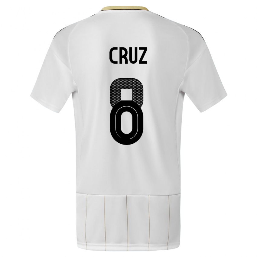 Hombre Camiseta Costa Rica Daniela Cruz #8 Blanco 2ª Equipación 24-26 La Camisa Argentina