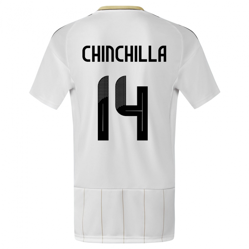 Hombre Camiseta Costa Rica Priscila Chinchilla #14 Blanco 2ª Equipación 24-26 La Camisa Argentina