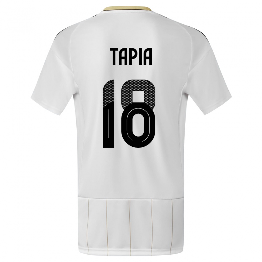 Hombre Camiseta Costa Rica Priscilla Tapia #18 Blanco 2ª Equipación 24-26 La Camisa Argentina