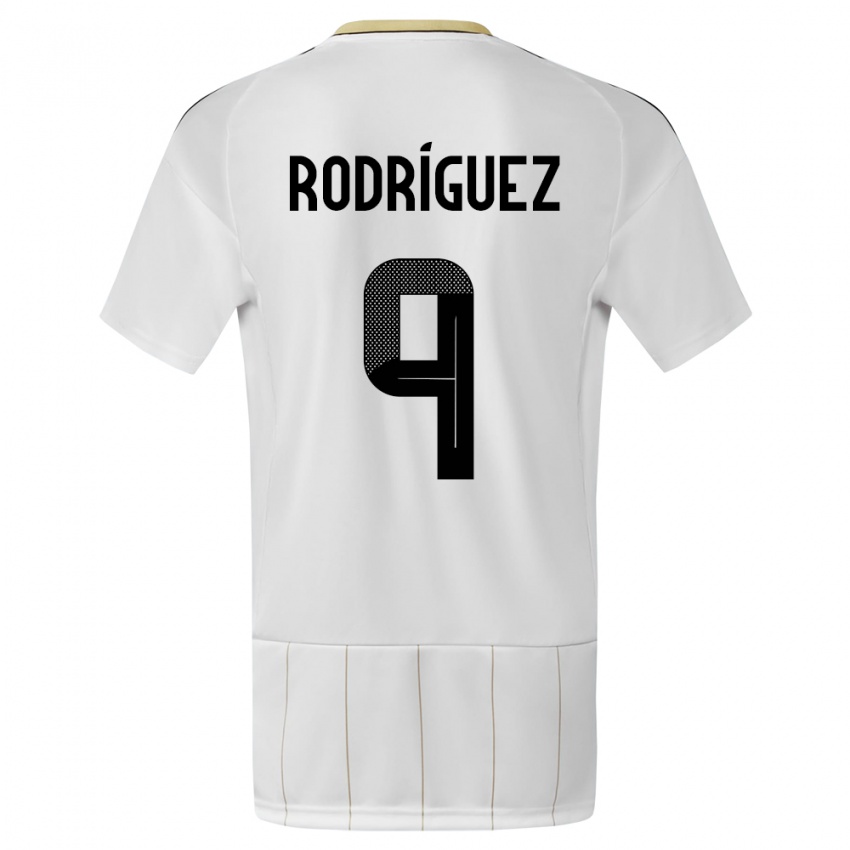 Hombre Camiseta Costa Rica Doryan Rodriguez #9 Blanco 2ª Equipación 24-26 La Camisa Argentina