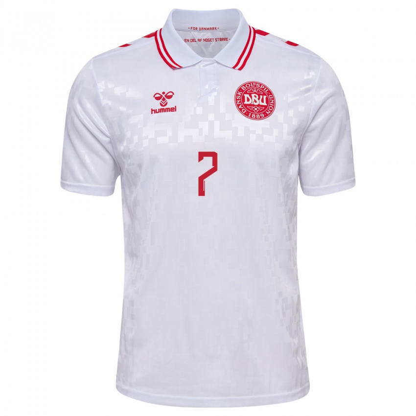 Hombre Camiseta Dinamarca Sanne Troelsgaard #7 Blanco 2ª Equipación 24-26 La Camisa Argentina