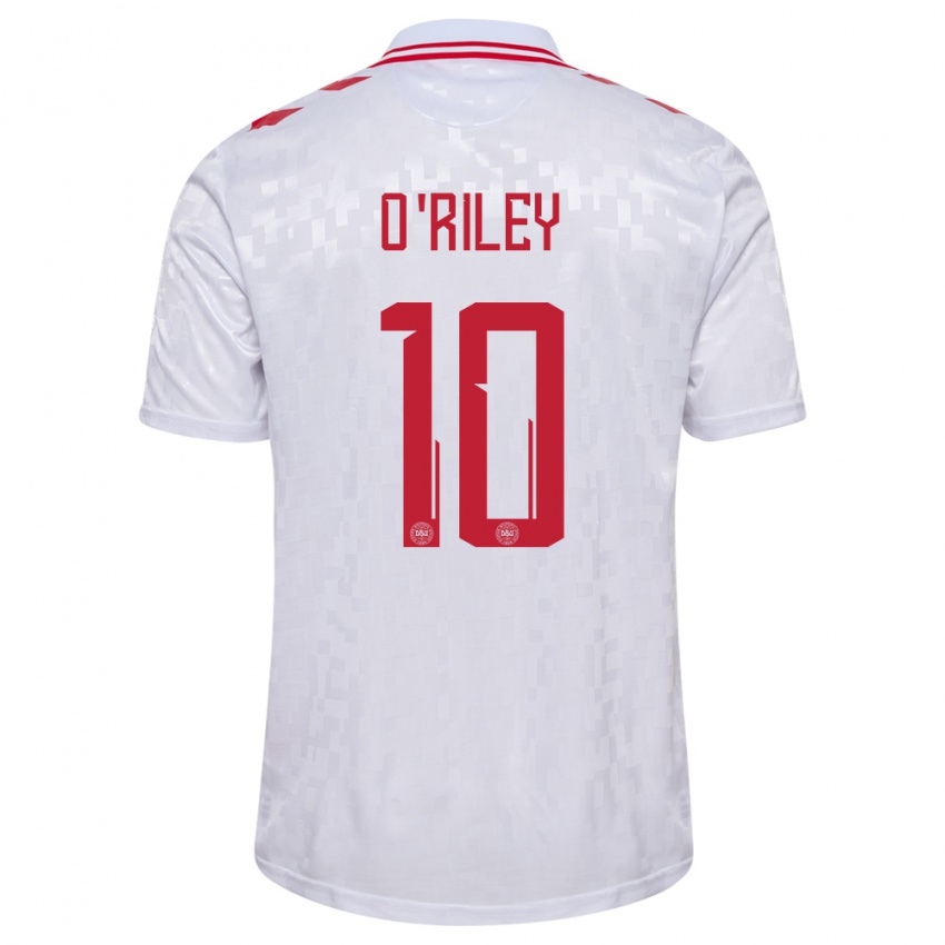 Hombre Camiseta Dinamarca Matt O Riley #10 Blanco 2ª Equipación 24-26 La Camisa Argentina