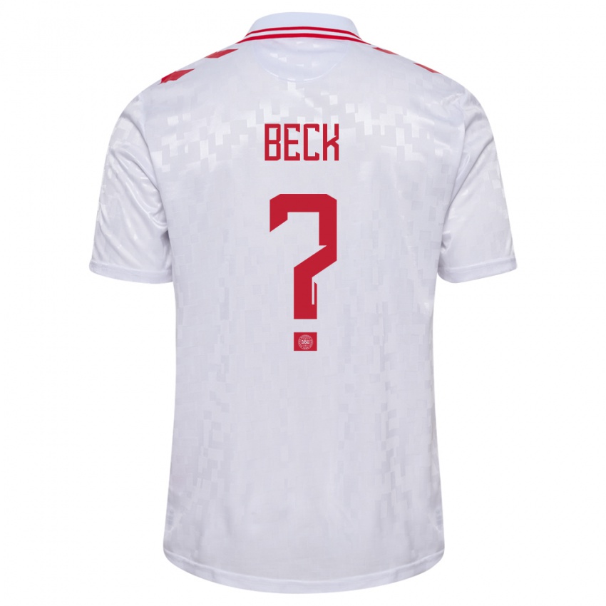 Hombre Camiseta Dinamarca Julius Beck #0 Blanco 2ª Equipación 24-26 La Camisa Argentina