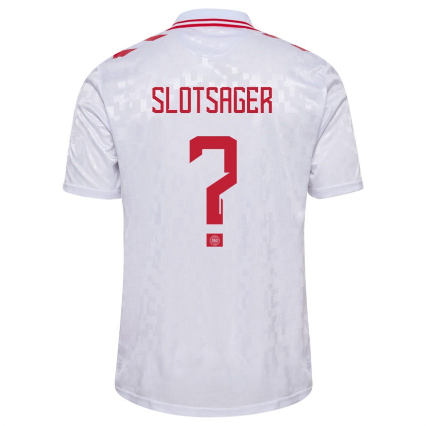 Hombre Camiseta Dinamarca Tobias Slotsager #0 Blanco 2ª Equipación 24-26 La Camisa Argentina