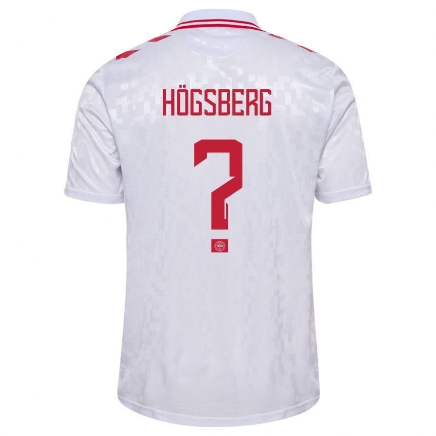 Hombre Camiseta Dinamarca Lucas Högsberg #0 Blanco 2ª Equipación 24-26 La Camisa Argentina