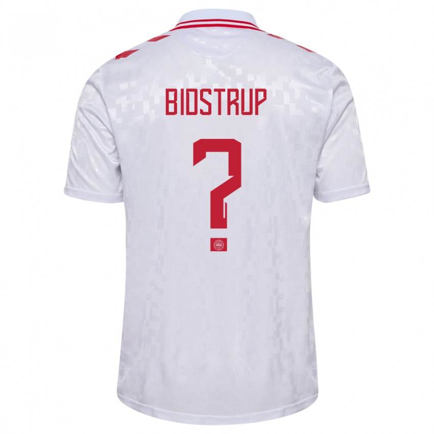 Hombre Camiseta Dinamarca Hjalte Bidstrup #0 Blanco 2ª Equipación 24-26 La Camisa Argentina