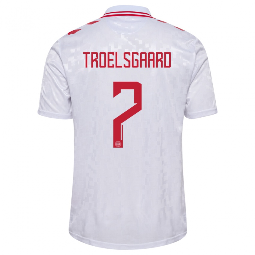 Hombre Camiseta Dinamarca Sanne Troelsgaard #7 Blanco 2ª Equipación 24-26 La Camisa Argentina