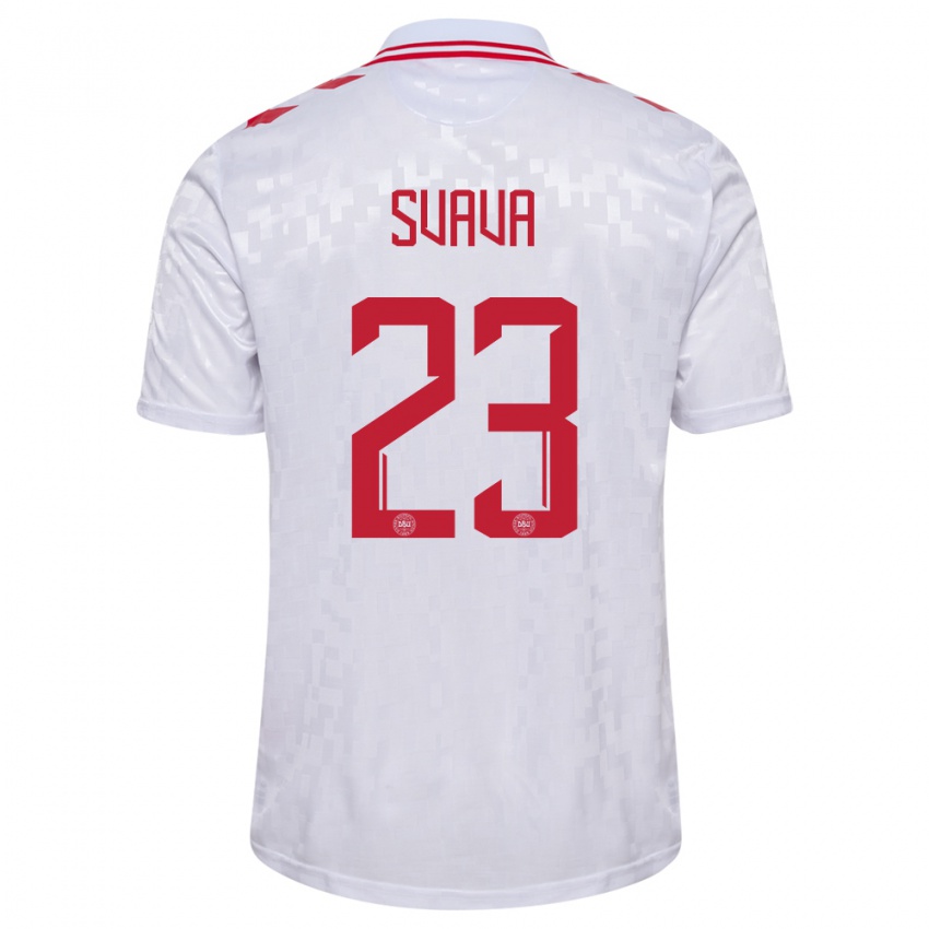 Hombre Camiseta Dinamarca Sofie Svava #23 Blanco 2ª Equipación 24-26 La Camisa Argentina