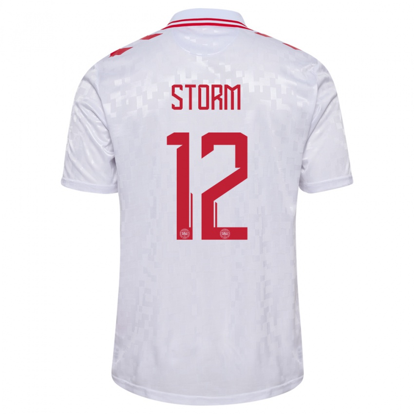 Hombre Camiseta Dinamarca Tobias Storm #12 Blanco 2ª Equipación 24-26 La Camisa Argentina