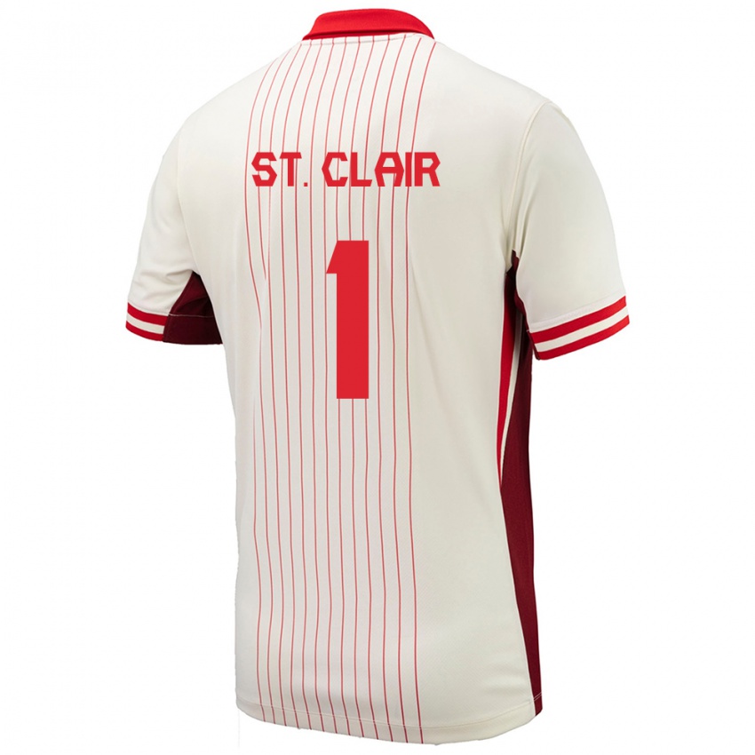 Hombre Camiseta Canadá Dayne St Clair #1 Blanco 2ª Equipación 24-26 La Camisa Argentina