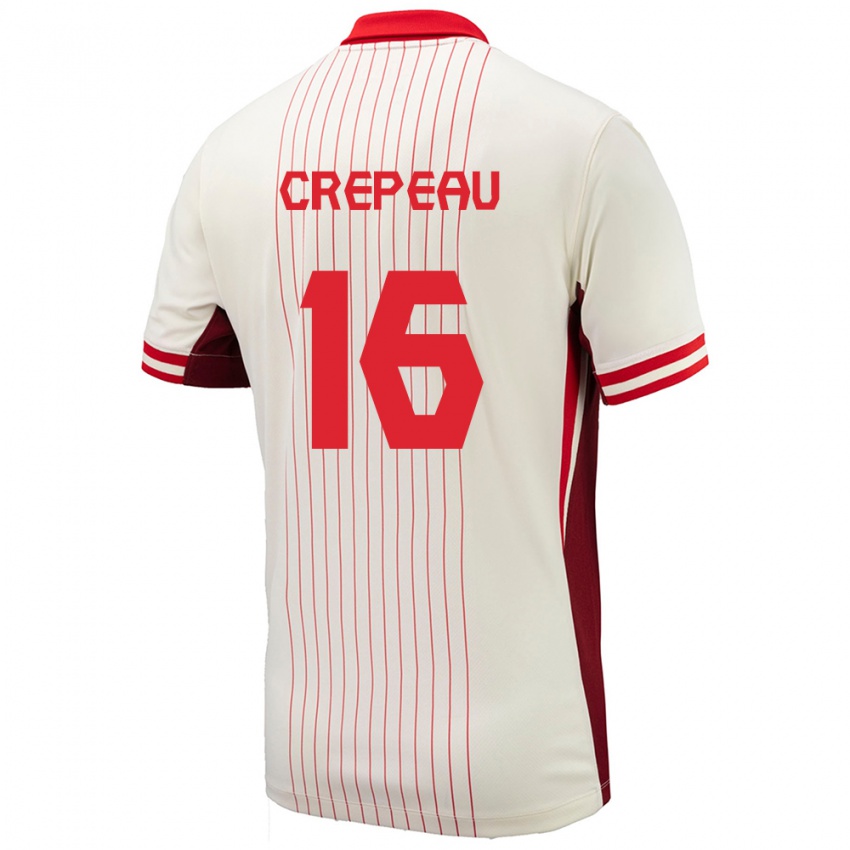 Hombre Camiseta Canadá Maxime Crepeau #16 Blanco 2ª Equipación 24-26 La Camisa Argentina