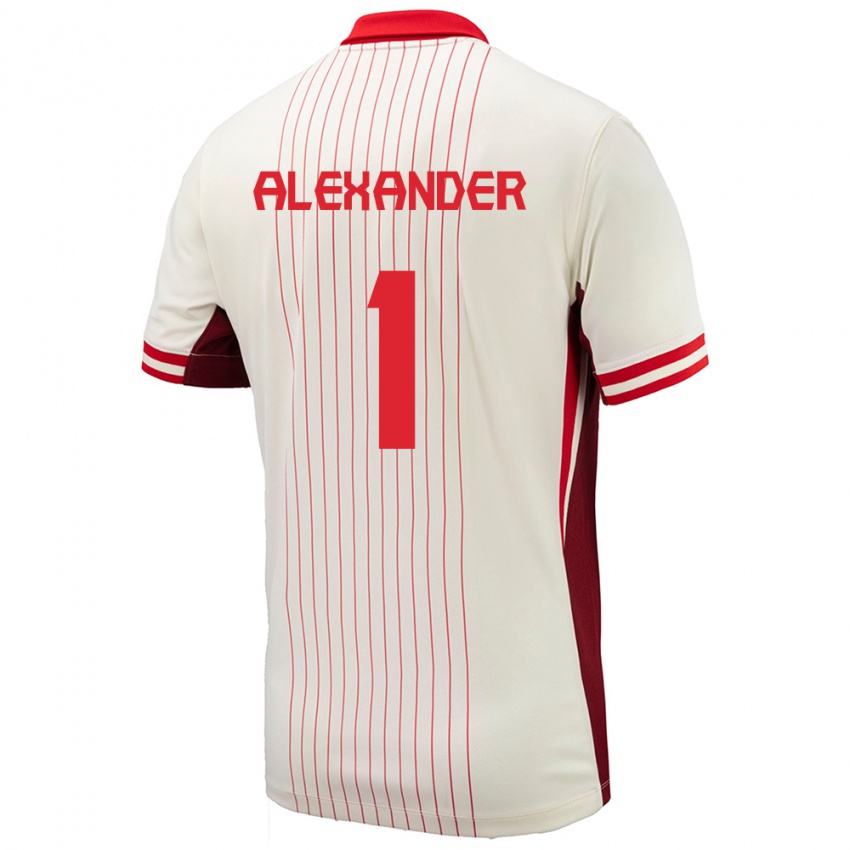 Hombre Camiseta Canadá Ben Alexander #1 Blanco 2ª Equipación 24-26 La Camisa Argentina