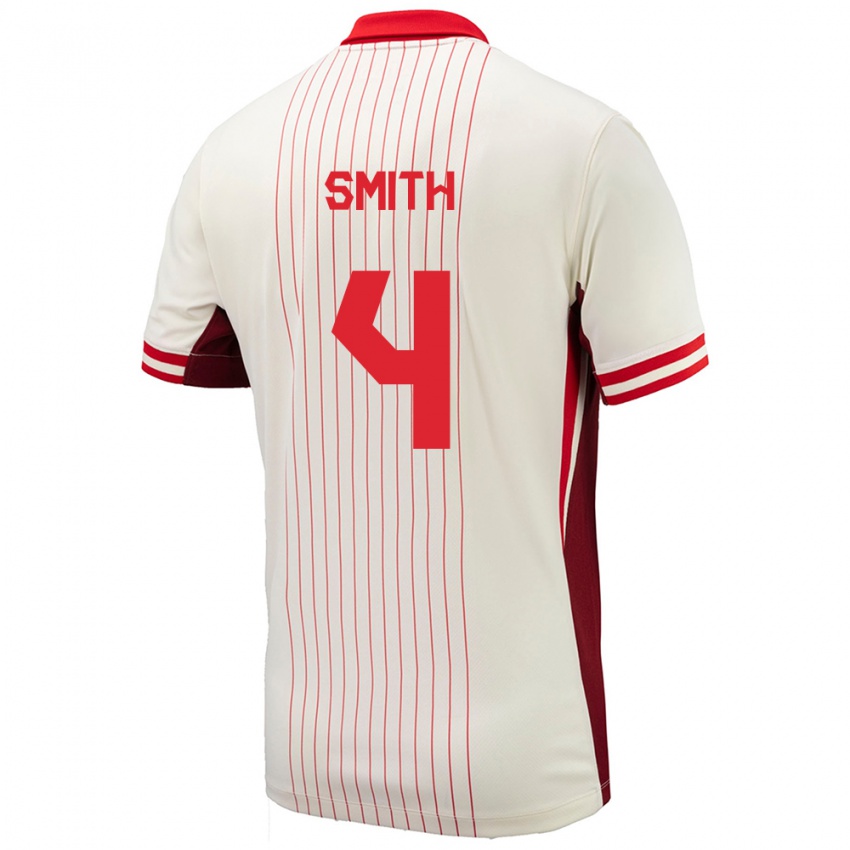 Hombre Camiseta Canadá Justin Smith #4 Blanco 2ª Equipación 24-26 La Camisa Argentina