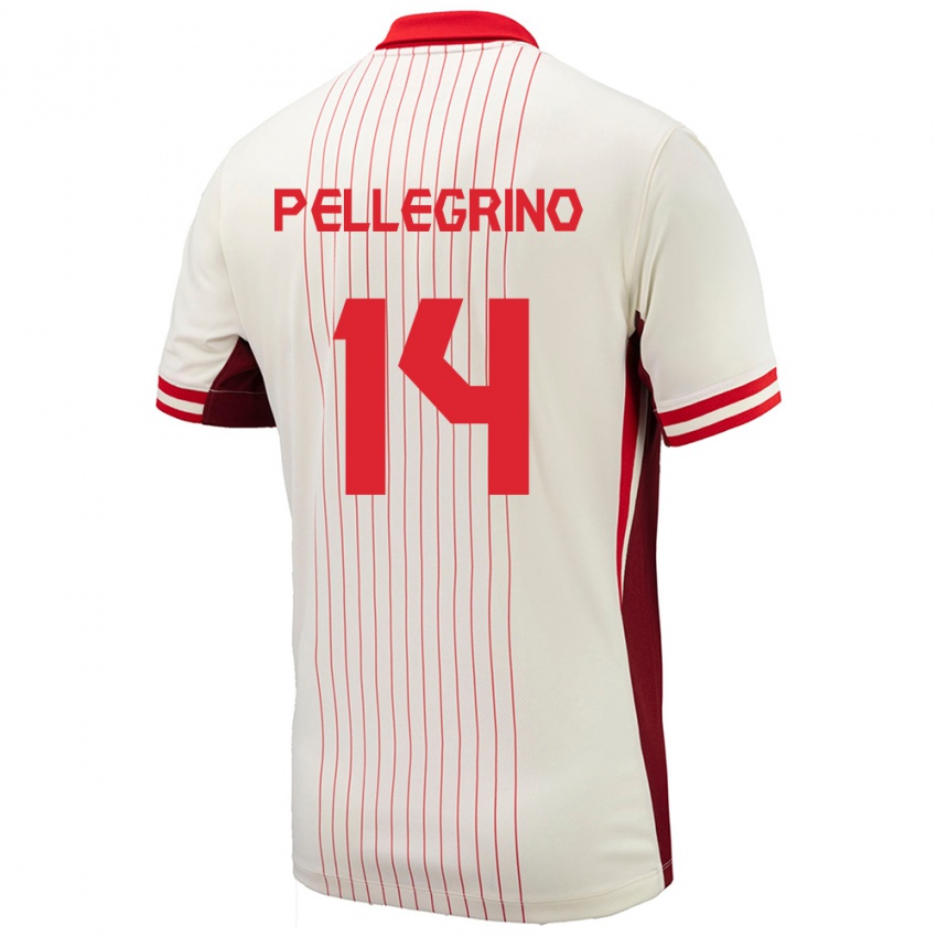 Hombre Camiseta Canadá Gabriel Pellegrino #14 Blanco 2ª Equipación 24-26 La Camisa Argentina