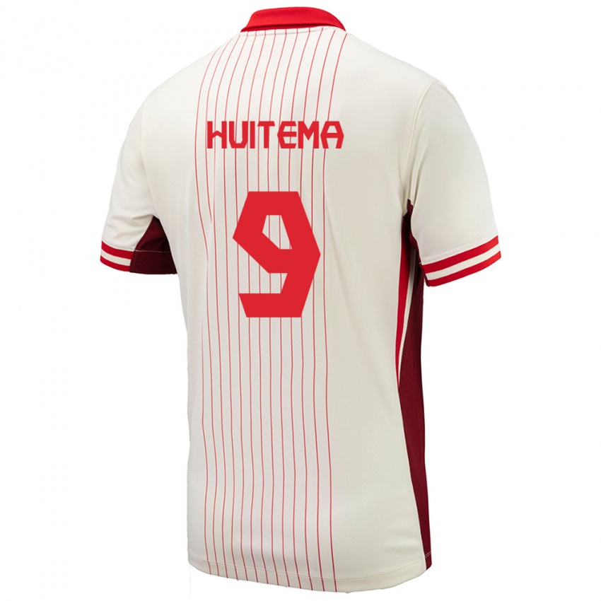 Hombre Camiseta Canadá Jordyn Huitema #9 Blanco 2ª Equipación 24-26 La Camisa Argentina