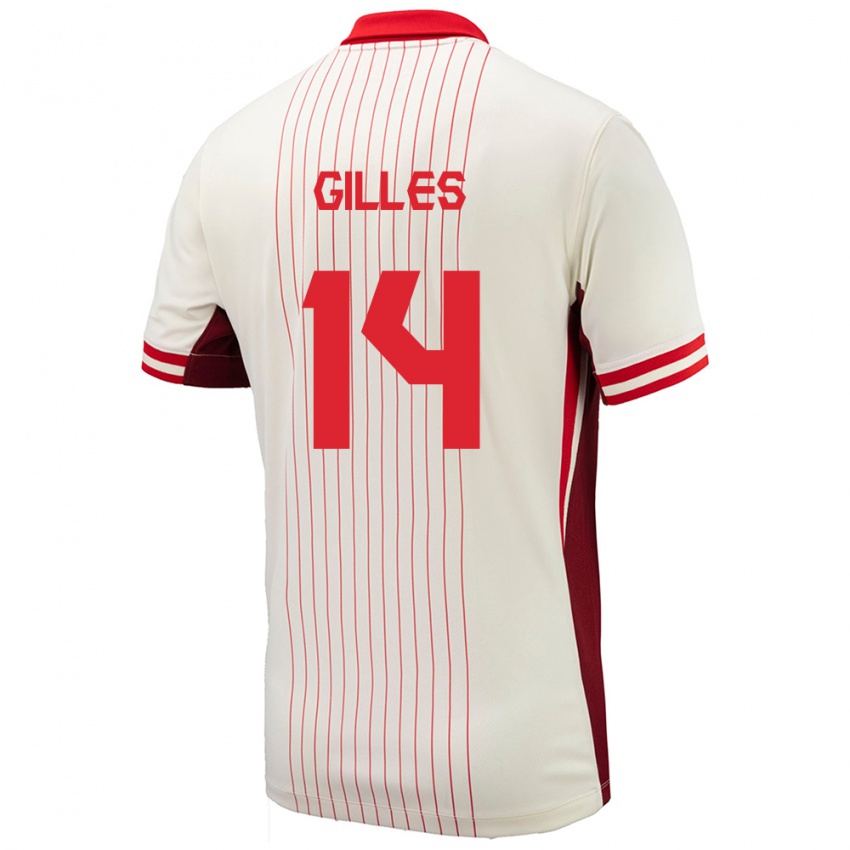 Hombre Camiseta Canadá Vanessa Gilles #14 Blanco 2ª Equipación 24-26 La Camisa Argentina