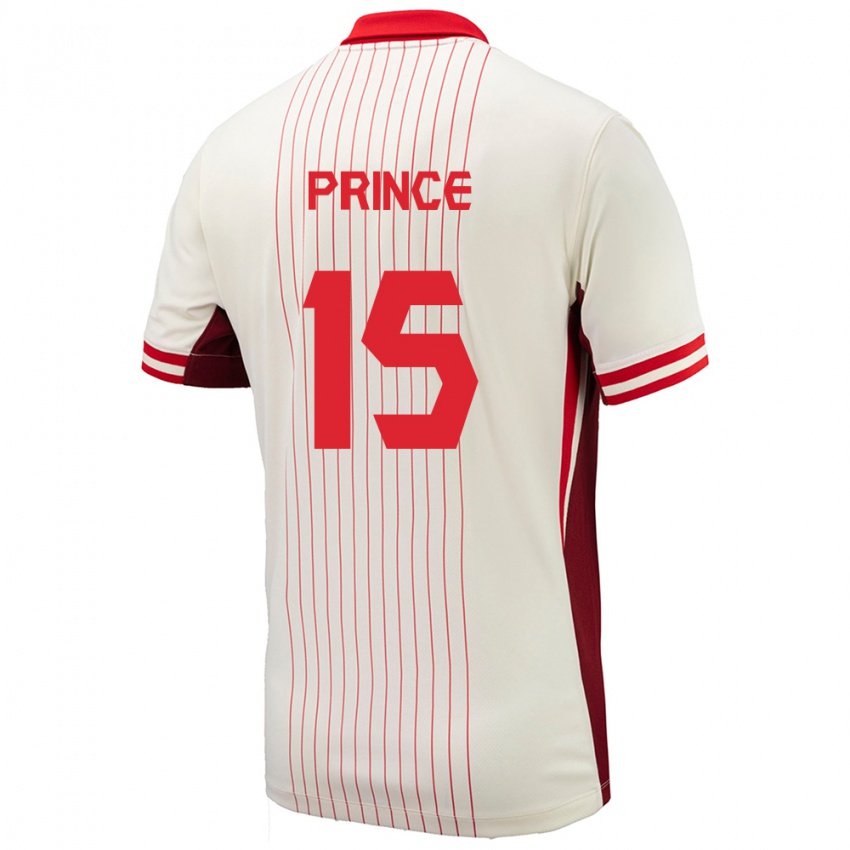 Hombre Camiseta Canadá Nichelle Prince #15 Blanco 2ª Equipación 24-26 La Camisa Argentina