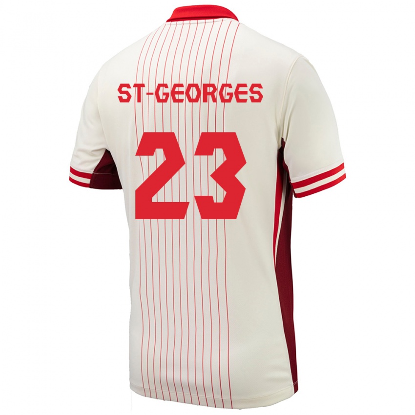 Hombre Camiseta Canadá Bianca St Georges #23 Blanco 2ª Equipación 24-26 La Camisa Argentina