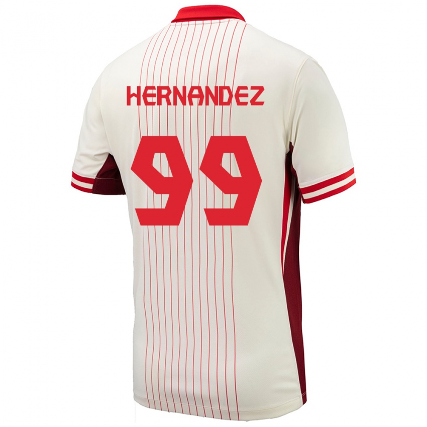 Hombre Camiseta Canadá Jeneva Hernandez Gray #99 Blanco 2ª Equipación 24-26 La Camisa Argentina