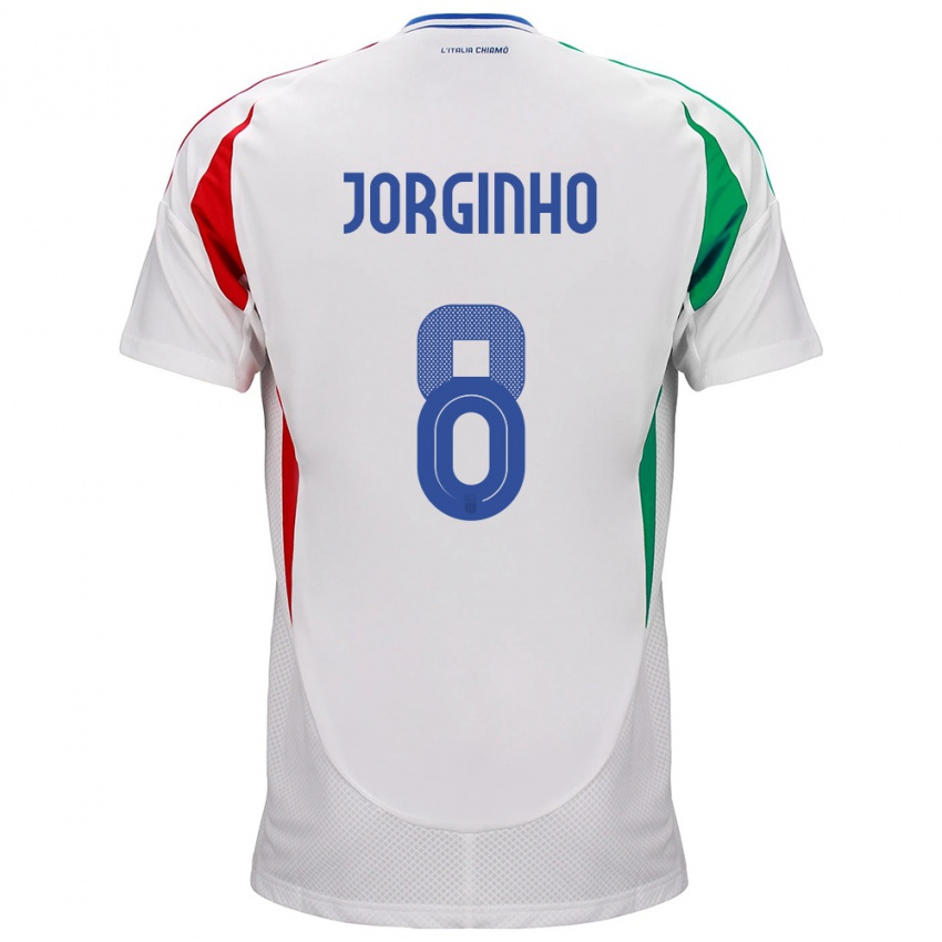 Hombre Camiseta Italia Jorginho #8 Blanco 2ª Equipación 24-26 La Camisa Argentina