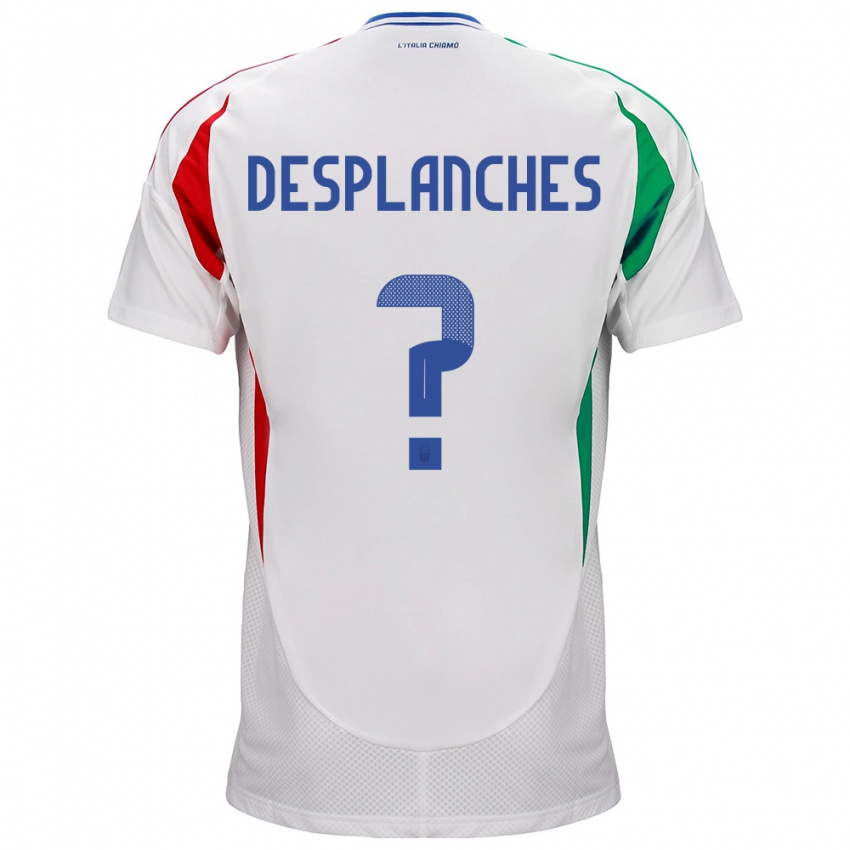 Hombre Camiseta Italia Sebastiano Desplanches #0 Blanco 2ª Equipación 24-26 La Camisa Argentina