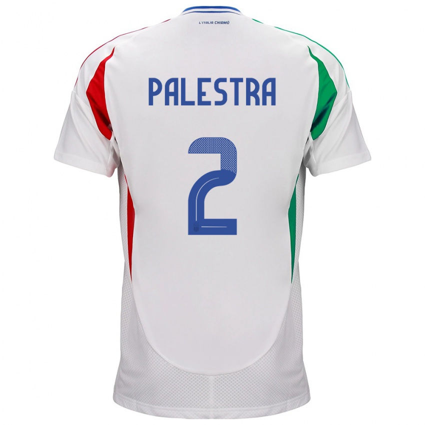 Hombre Camiseta Italia Marco Palestra #2 Blanco 2ª Equipación 24-26 La Camisa Argentina