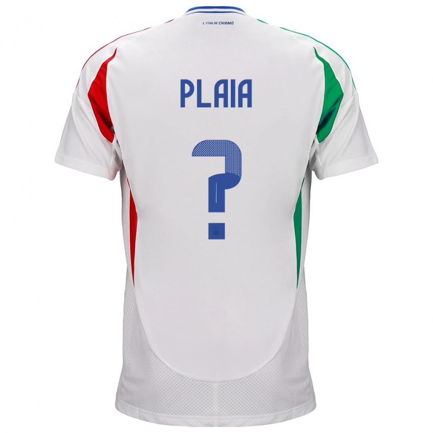 Hombre Camiseta Italia Matteo Plaia #0 Blanco 2ª Equipación 24-26 La Camisa Argentina