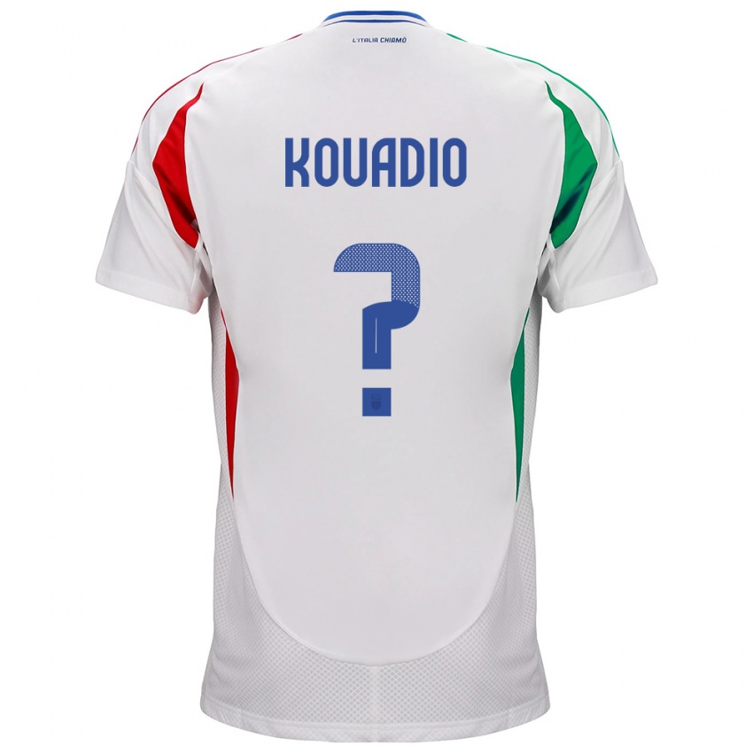 Hombre Camiseta Italia Eddy Kouadio #0 Blanco 2ª Equipación 24-26 La Camisa Argentina